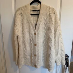 Jenni Kayne Cream Cable Knit Cardigan